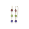 14K Yellow Gold Garnet, Peridot, and Amethyst Dangle Earrings