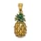 14k Yellow Gold Polished and Textured 3D Enameled Pineapple Charm