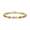Multi-Color Multi-Gemstone 18k Yellow Gold Over Sterling Silver Tennis Bracelet