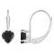 5mm Heart Shape Black Onyx Rhodium Over 10k White Gold Drop Earrings