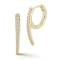 Rachel Zoe Thin Pave CZ Curved Huggie Earrings in 14K Gold Over Sterling Silver