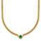 14K Yellow Gold Emerald Curb 18 inch Necklace