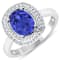 1.69ctw Violet Tanzanite and Diamond 14K White Gold Halo Ring