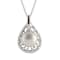 10-11mm Button White Cultured Freshwater Pearl and CZ Rhodium Over
Sterling Silver Pendant