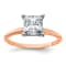 14K Rose Gold and White Gold Accent 3/4ct. 6.5mm G H I True Light
Princess Moissanite Solitaire Ring
