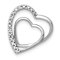 Rhodium Over 14k White Gold Diamond Double Heart Chain Slide Pendant