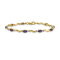 14k Yellow Gold and Rhodium Over 14k Yellow Gold Diamond and Amethyst Bracelet