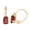 Octagon Garnet and White Zircon 10K Yellow Gold Dangle Earrings 1.60ctw