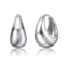 Gleaming Mini Huggie Earrings In Rhodium Over Brass