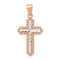 14k Two-tone Gold  Diamond-Cut Cross Pendant
