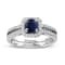 1.26ctw Sapphire and Diamond Ring set 14k White Gold