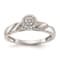 Rhodium Over 14K White Gold Diamond Trio Cluster Engagement Ring 0.15ctw