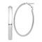 Rhodium Over 14k White Gold 1 3/4" High Polished Oval Hoop Earrings