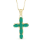 Green Emerald 14K Gold Over Sterling Silver Pendant with Chain 1.80ctw