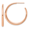14k Rose Gold Polished 1 1/4" C-Hoop Earrings