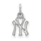 Rhodium Over Sterling Silver MLB New York Yankees LogoArt Pendant