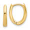 14k Yellow Gold Polished 1/2" Oval Hinged Hoop Earrings