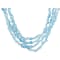 Free-form Aquamarine Multi-Strand Necklace In Sterling Silver