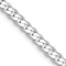 Rhodium Over 14k White Gold 2.9mm Solid Flat Beveled Curb 26 Inch Chain