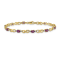14k Yellow Gold and Rhodium Over 14k Yellow Gold Diamond and Oval Ruby Bracelet