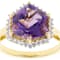 Amethyst And White Zircon Ring In 18K Gold Over Sterling Silver 5.01ct