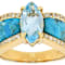 Blue Topaz, Inaly Turquoise And White Zircon Ring In 18K Gold Over
Sterling Silver 1.97ctw