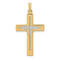 14K Yellow Gold with White Rhodium Polished and Satin Cross Dove Pendant