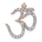 14k Rose Gold and Rhodium Over 14k Rose Gold Diamond Om Chain Slide Pendant