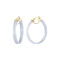 14K Yellow Gold Over Sterling Silver With Silver Color Glitter Clear
Acrylic Hoops
