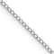 Rhodium Over 14k White Gold 0.5mm Solid Curb 16 Inch Chain