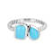 Turquoise Two-Stone Ring In Sterling Silver