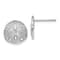 Rhodium Over 14K White Gold Textured Sand Dollar Stud Earrings