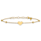 14K Yellow Gold Polished and Diamond-cut Heart and Beads Plus 1 Inch
Extension Bracelet