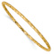 10k Yellow Gold 3mm Polished Textured Slip-on Bangle Bracelet