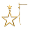 14k Yellow Gold Star Dangle Earrings