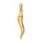 14k Yellow Gold Large 3D Italian Horn Pendant