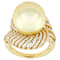 Golden South Sea Simulant Pearl Cocktail Ring In 18K Gold Over Sterling Silver