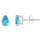 6x4mm Pear Shape Blue Topaz 14k White Gold Stud Earrings
