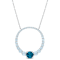3.88ctw Sky Blue and London Blue Topaz Graduated Open Circle Sterling
Silver Pendant with Chain