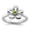 Sterling Silver Stackable Expressions Polished Flower Peridot Ring 0.12ctw