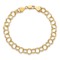 10k Yellow Gold Solid 7mm Triple Link Charm Bracelet