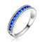 Sapphire Color CZ Channel-Set Band Ring In Sterling Silver