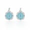 Blue Topaz Rhodium Over Sterling Silver Round Drop Earrings