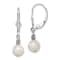 Rhodium Over Sterling Silver Beaded Freshwater Cultured Pearl Leverback
Dangle Earrings