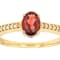 Garnet Oval And Champagne Zircon Ring In 18K Gold Over Sterling Silver 1.01ctw