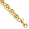 14k Yellow Gold 9.9mm Polished and Textured Fancy Link Bracelet