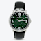 Croton Stainless Steel Quartz Watch with Green Glass Dial and Leather Strap