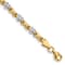 14k Yellow Gold and Rhodium Over 14k Yellow Gold Polished Textured Heart
and X Bracelet