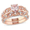Morganite and Diamond 10K Rose Gold Ring 1.09ctw