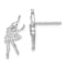 Sterling Silver Rhodium-plated Polished CZ Ballerina Post Earrings